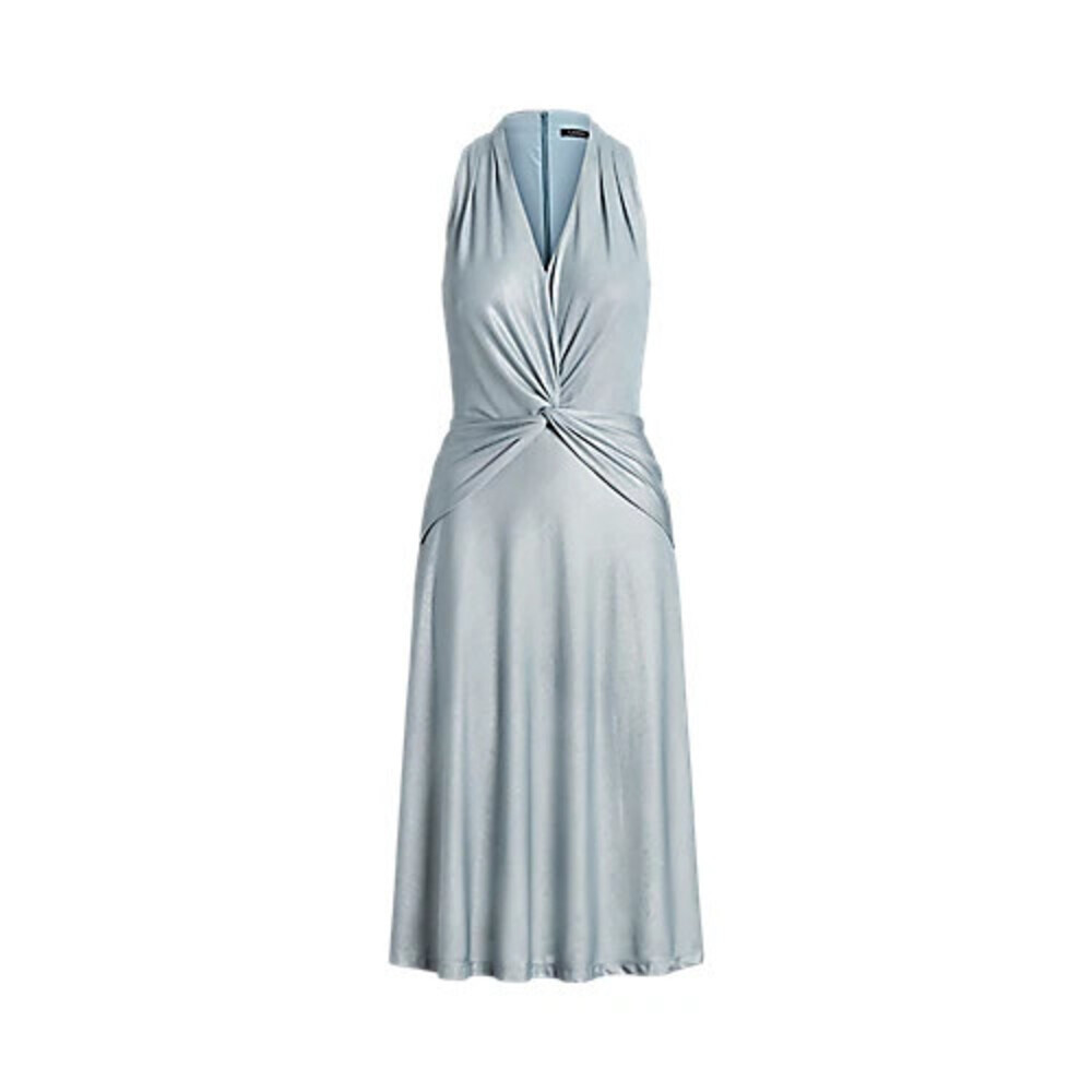 NEW Lauren Ralph Lauren Women's 10 Foil-Print Jersey Twist-Front Dress NWT $245 - Picture 2 of 2